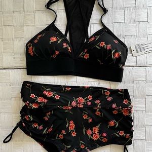 Black two piece swimsuit
